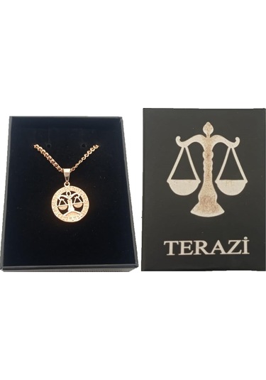 Saatcaddesi Pigado Astroloji Burçlar Kolye Rose Renk Özel Kutusunda Metal