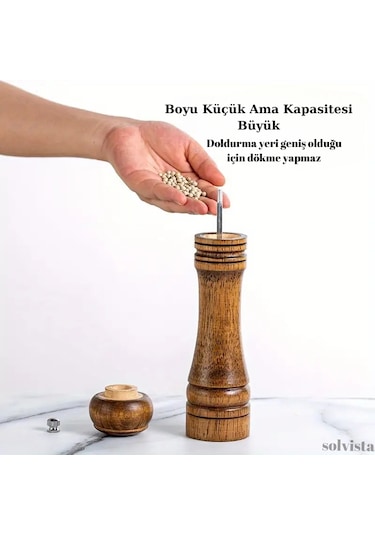 İki Adet Premium Ahşap Tuz Ve Karabiber Öğütücü Seti - Ayarlanabi