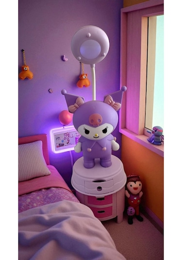 Kuromi Masa Üzeri Kalemtraşlı Gece Lambası 30cm Çok Renkli