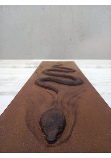 Kundalini Uyanışın Sembolü Oyma Ahşap Yılan Tablo 70x37