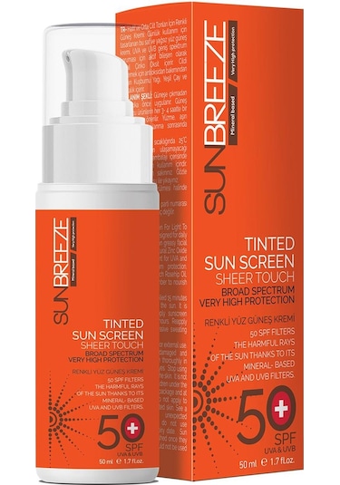 Sunbreeze Tinted Renkli Yüz Güneş Kremi SPF50+ 50 ML