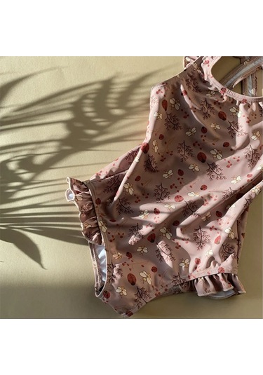 Nuuroo Ariel Fırfırllı Uv Korumalı Kız Mayo Etnik Nu277 Çok Renkli