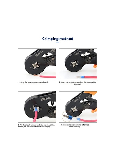 Dancemonkey Hsc8 6-4a Tüp Terminalleri Klemplama Pense, Soğuk Terminal Klemplama Aleti