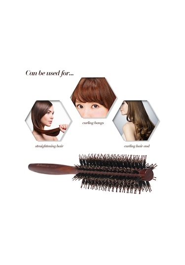 Samdoo Saç Kıvırma Ve Düzleştirme İçin Yuvarlak Tarak, Nilon Dişli Masajlı Saç Stilleri Oluşturucu