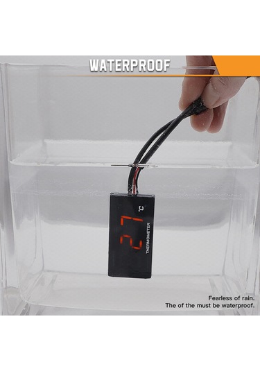 Xindoker Motosiklet Dış Sıcaklık Ölçer 0-120 C 32-248 F 12v Abs Ekranlı Jıs Standardı - Kırmızı Işık