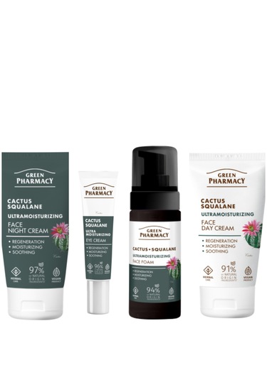 Ultra Nemlendirici Cilt Bakım Seti Cactus & Squalane 4 Lü Set.