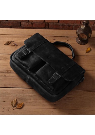 Modica Toscana Hakiki Deri Postacı Ve Evrak Çantası Zanaatkârlığın Zamansız Yorumuyla Tanışın Siyah