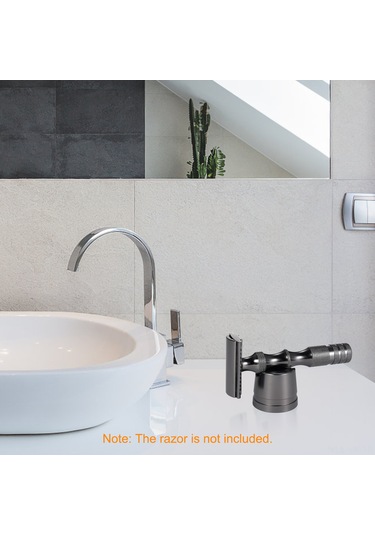 Mufunye Klasik Tıraş Bıçağı Standı - Alüminyum Alaşım, Mat Siyah, Şık Ve Pratik Tasarım