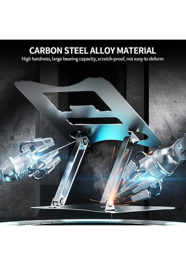 Pazly Bilgisayar Standı 11-17,3 İnç Dizüstü Bilgisayar Standı, Ayarlanabilir, Taşınabilir, Karbon Çelik, Kaymaz Altlık