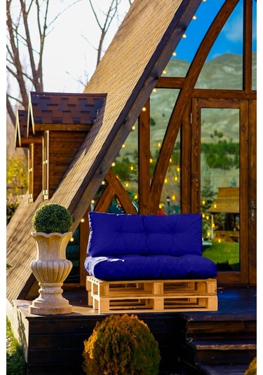 Dekosoy Dış Ve Iç Mekan Palet Minderi Takımı - Saks Mavi 2 Li