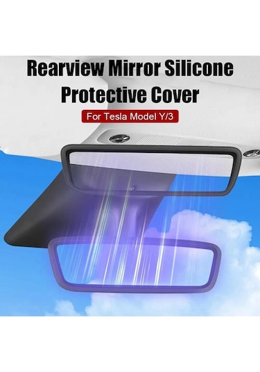 Tesla Model 3 / Y Araba İç Dikiz Bakış Aynası Silikon Koruyucu Kapak Beyaz
