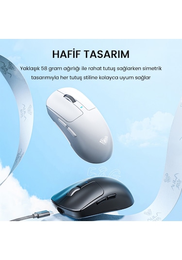 Aula Sc680 26000dpı 7 Tuşlu Kablosuz Optik Gaming Oyuncu Mouse Sarı Diğer