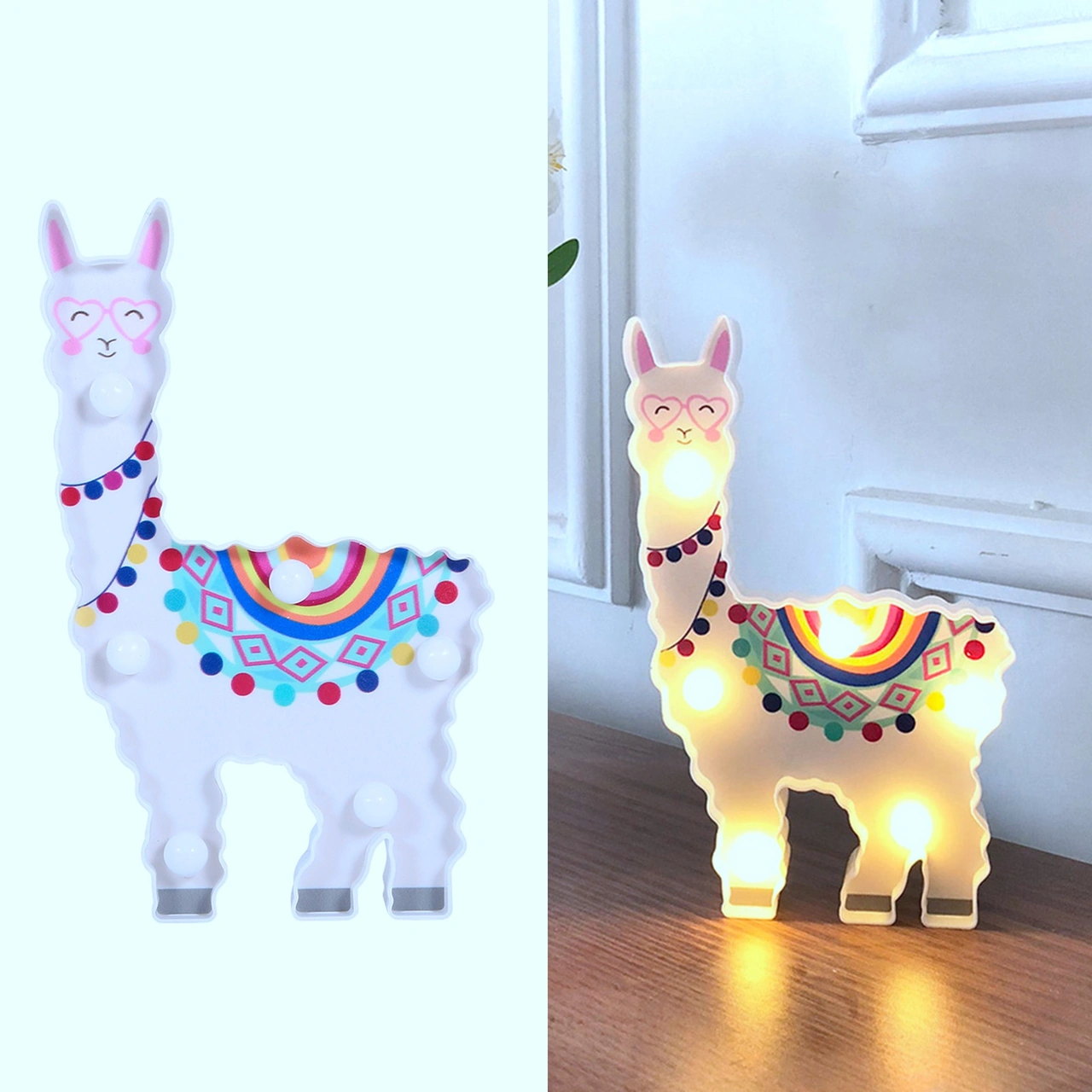 Xiyyadms Kuzu Desenli Led Gece Lambası - Islak Beyaz Işık, Noel/parti/özel Günler İçin Oda Dekorasyonu, Ayaklı Ve Asılı Kullanıma Uygun Pil Dahil Değil Sıcak Beyaz