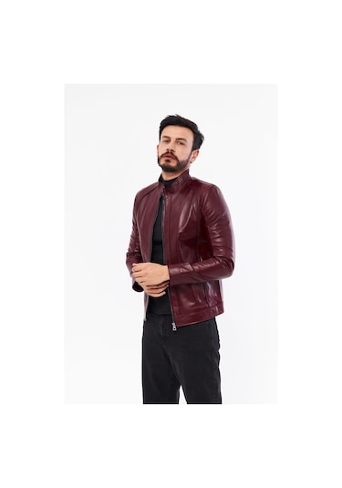 Derinss Der198 Hakiki Deri Erkek Bordo Mont 001
