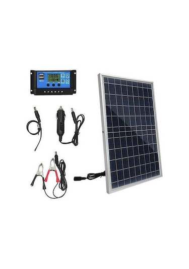 Pazly 10w Polikristal Güneş Paneli Seti - Şarj Kontrol Cihazı İle Kamp, Seyahat, Acil Durum İçin Taşınabilir Güç