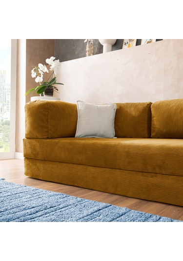 Argimo Godila Çok Amaçlı Sofa Çift Kişilik Yatak Koltuk Hardal