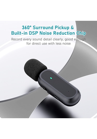 Springsun Mikrofon Taşınabilir Tek Tetikli İki Kablosuz Klipsli Mikrofon Sistemi Video Kayıt Mikrofonu