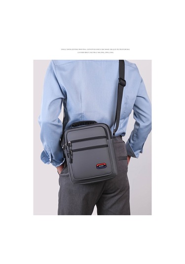 Erkekler İçin Şık Ve Fonksiyonel Tek Omuzlu Çanta Büyük Kapasiteli, Dikey Tasarım, İş Ve Günlük Kullanım İçin Pratik Crossbody Çanta Gri