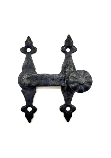 Antika Tarz Dekoratif Pirinç Kapı, Pencere Mandalı - 82x65 Mm, Oksit