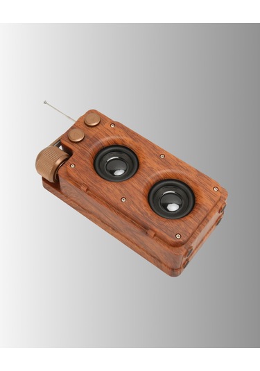 Retro Bluetooth Hoparlör Ahşap Görünümlü 5w Çift Stereo Ses