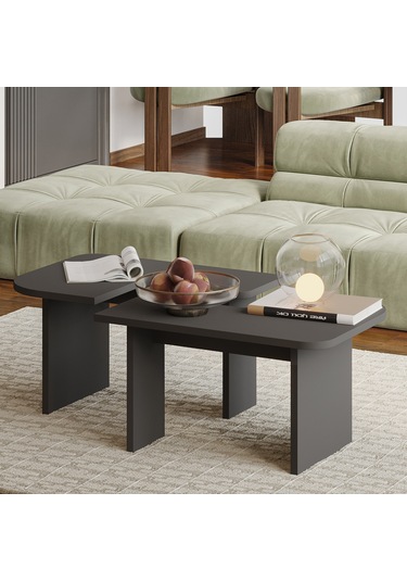 Iris Modüler Orta Sehpa Modern Tasarım, Çok Amaçlı Kullanım Sehpa Antrasit