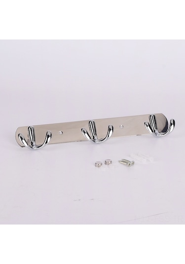 Hfambition 3 Kanca Lüx Paslanmaz Çelik Duvar Takımı - Banyo, Mutfak Ve Çalışma Odaları İçin Dayanıklı Halka Diğer