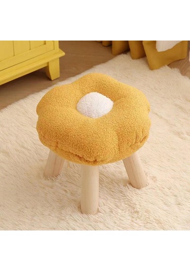 Suntek Footrest Puf Karikatür Çiçek Şekilli Kanepe Sarı Sarı