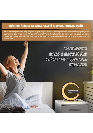 Valx Rgb Çalar Saatli Gece Lambası Fonksiyonlu Bt Destekli G-500b