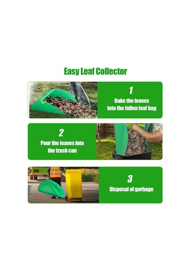 Taşınabilir Pop-up Yaprağı Toplayıcı Yeniden Kullanılabilir Veranda Organizatörleri Yeşil , Boyut:144 X 74 X 52cm