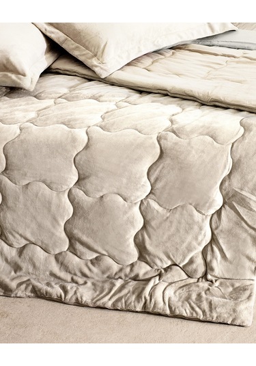 Madame Coco Kaira Çift Kişilik Comforter Set - Bej Ekru