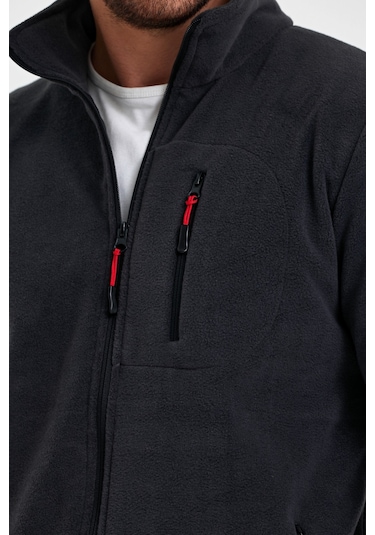 Monox Erkek Outdoor Fermuarlı Polar Ceket 001 Füme