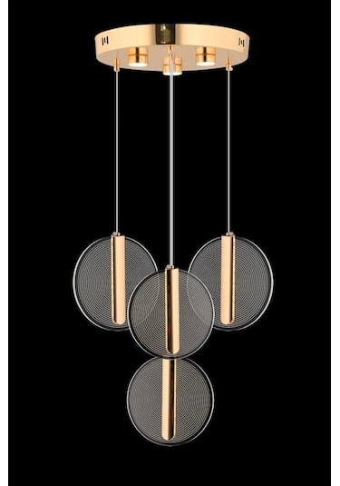 İstanbul Avize Parla 4'lü Gold Sarkıt Kumandalı Üç Renk Led Lüx Modern Ledli Avize