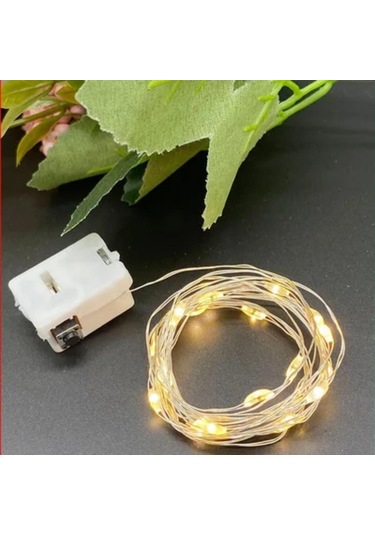 Pille Çalışan Led Bakır Gümüş Tel Şerit Işık Peri Işıkları Noel Düğün İçin Parti Dekorasyonu 1/2/3metre Pembe