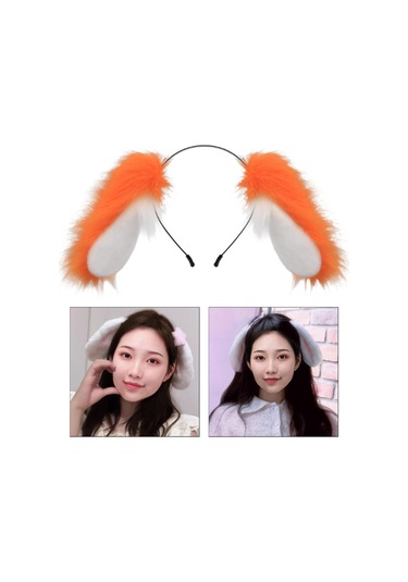 Suntek Köpek Kulakları Kafa Bandı Cosplay Malzemesi Turuncu