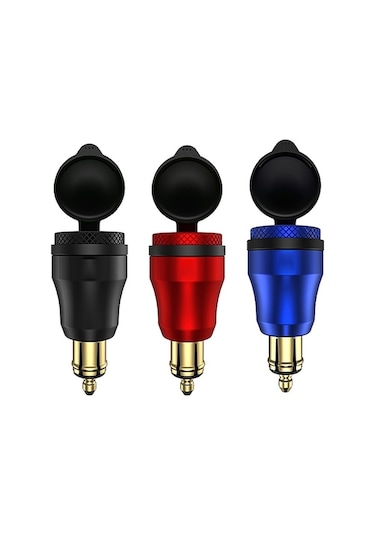 Novahub Motosiklet Su Geçirmez Hızlı Şarj Cihazı 12 V/24 V Qc3.0 Adaptörü Hella Din Fiş Soketi Bmw Ducati Triumph Siyah