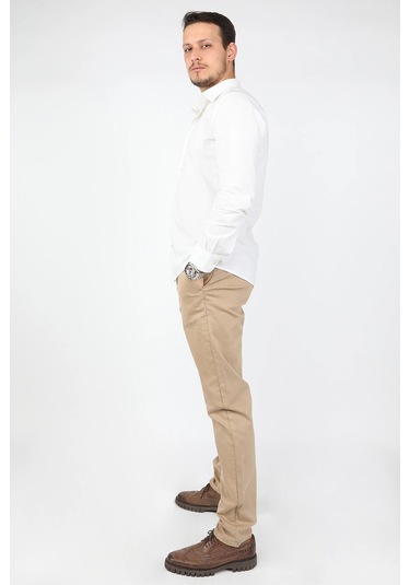 Erkek Fleto Cep Gabardin Pantolon Bej