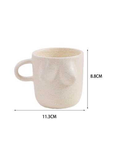 Suntek Kadın Vücut Sanatı Seramik Su Bardağı 300ml Ev Bej Bej