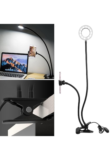 Telefon Tutucu Tripod Masa Lambası Youtuber Tripodu Usb-Led Işık