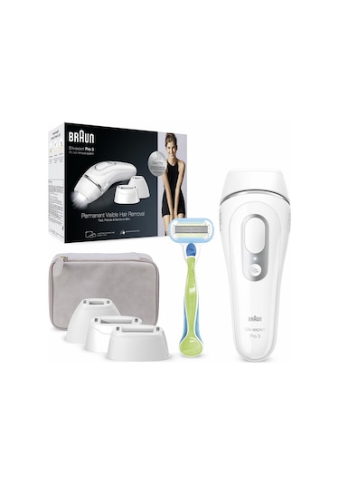 Braun Silk Expert Pro 3 PL3233 300.000 Atımlı 3 Başlıklı Yeni Nesil IPL + Seyahat Çantası