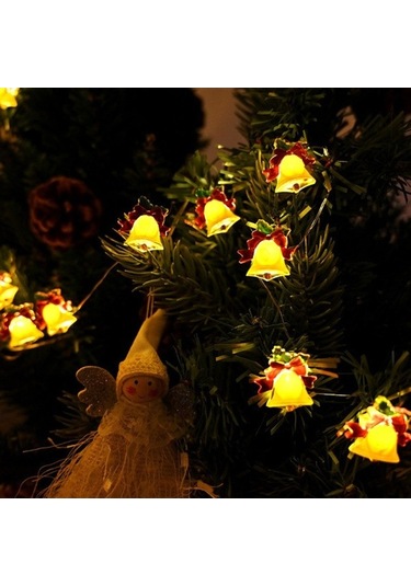 Dancemonkey 5 M 50 Işıklar Noel Ağacı Dekorasyon Işık Dize Noel Çan Şenlikli Atmosfer Işık Dize Akülü, Renkli Led Çok Renkli