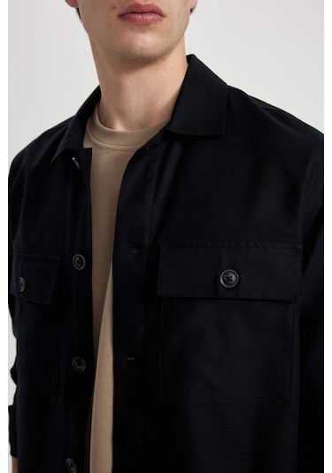 DeFacto Relax Fit Polo Yaka Cep Detaylı Gömlek Ceket B3903AX24SPBK81 DeFacto Relax Fit Polo Yaka Cep Detaylı Gömlek Ceket B3903AX24SPBK81