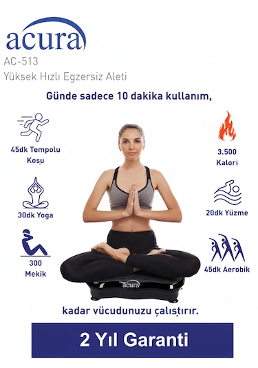 Ac-513 5 Programlı Bluetoothlu Yüksek Hızlı Egzersiz Aleti Siyah