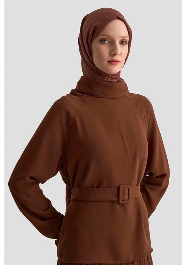 Armine Kırışık Efektli Takım 25kd1019 Kahverengi Kahverengi