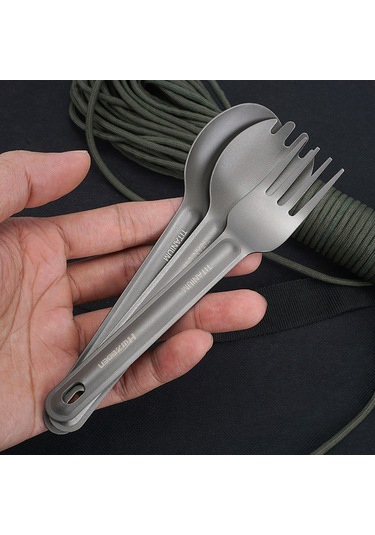 Youtek Kamp Ve Doğa Yemeği Çatalı - Titan Malzeme, 15.5cm Uzunluk, 12g Hafif Tasarım Çok Renkli