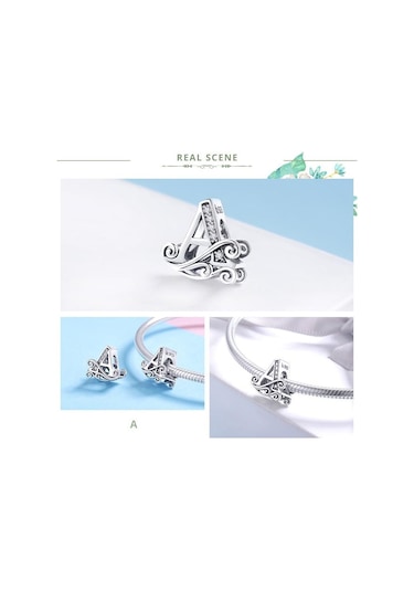 Wostu 925 Ayar Gümüş Az 26 Harfler Göz Kamaştırıcı Boncuk Fit Charm Bilezik Ve Kolye S