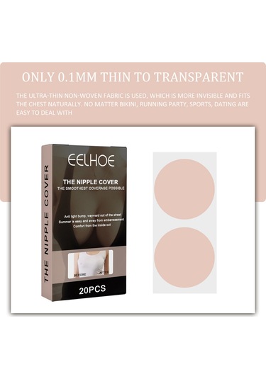 Vkemall 20 Adet Görünmez Ve Cilt Dostu Meme Ucu Kapakları, Rahat Kullanım Sunar