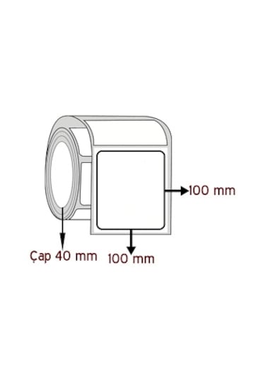 100x100 Barkod Etiketi 1 Rulo 500 Sarım Eko Termal