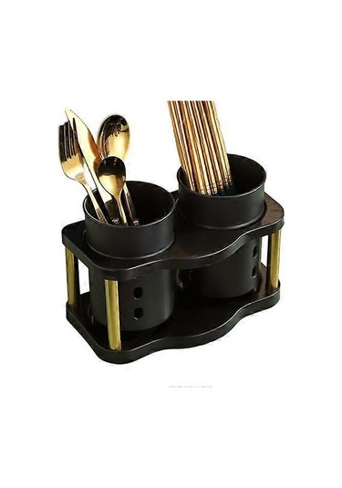 Su Tahliye Delikli 2 Bölmeli Büyük Kalibreli Düzenli Mutfak Çubukları İçin Depolama Rafı Yemek Gereçleri -