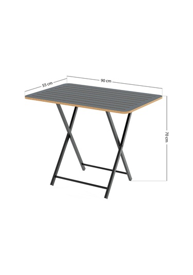 Katlanır 4 Kişilik Bahçe Masası Bistro Masa 55x90 Füme 1426