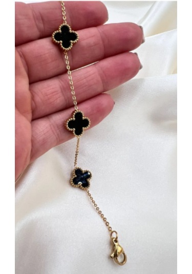 Bb Çelik Üçlü Yonca Modelli Bileklik